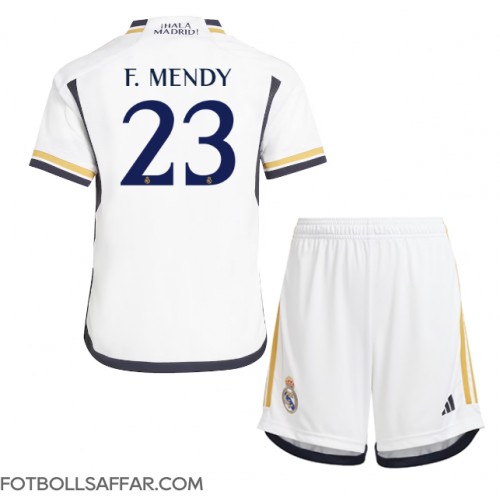 Real Madrid Ferland Mendy #23 Hemmadräkt Barn 2023-24 Kortärmad (+ Korta byxor)